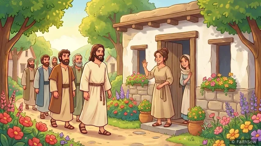 Martha and Mary at Jesus' Feet