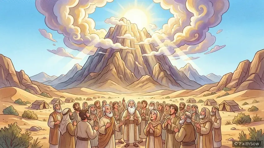 The Ten Commandments at Mount Sinai